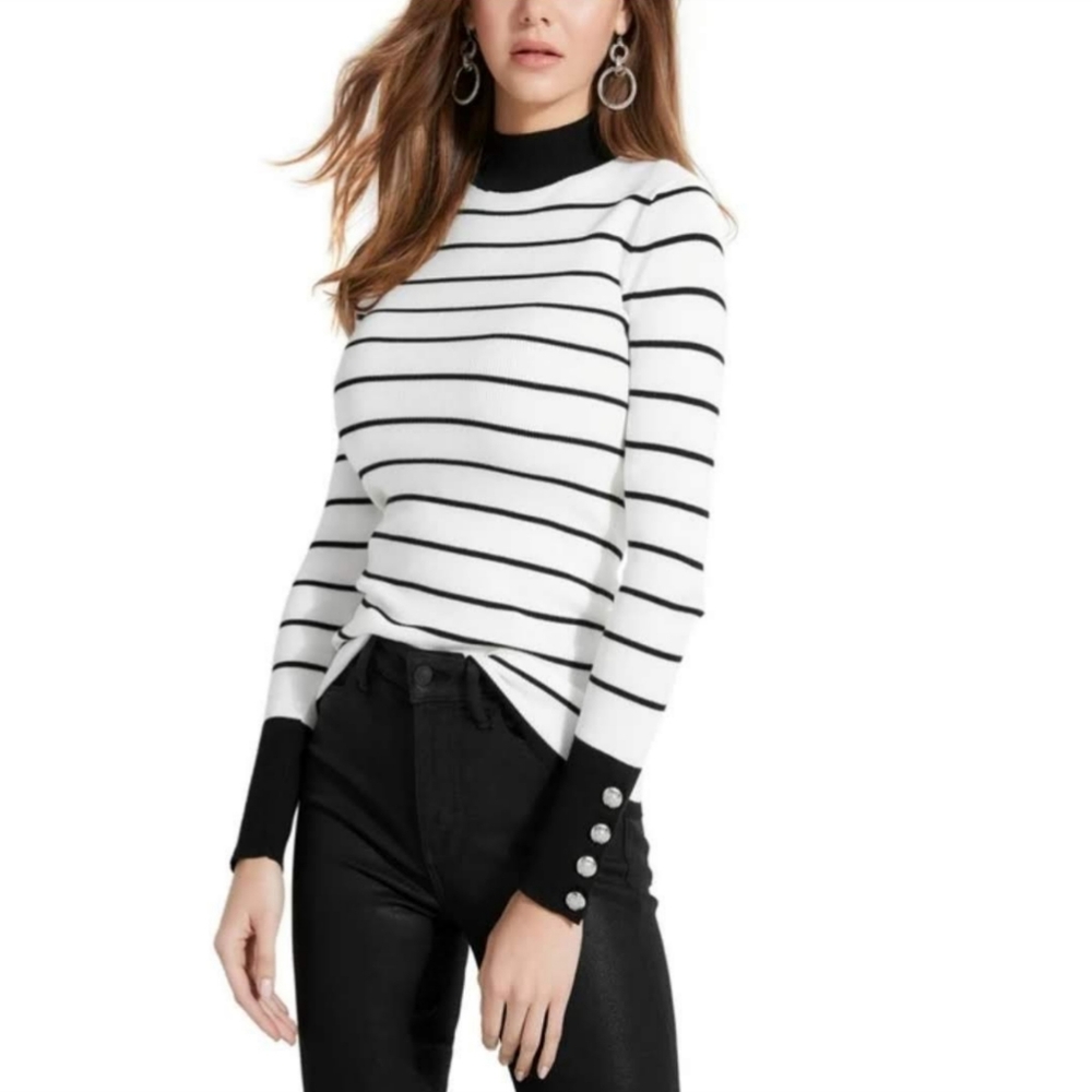 🔥Guess Los Angeles Black and White Sweater